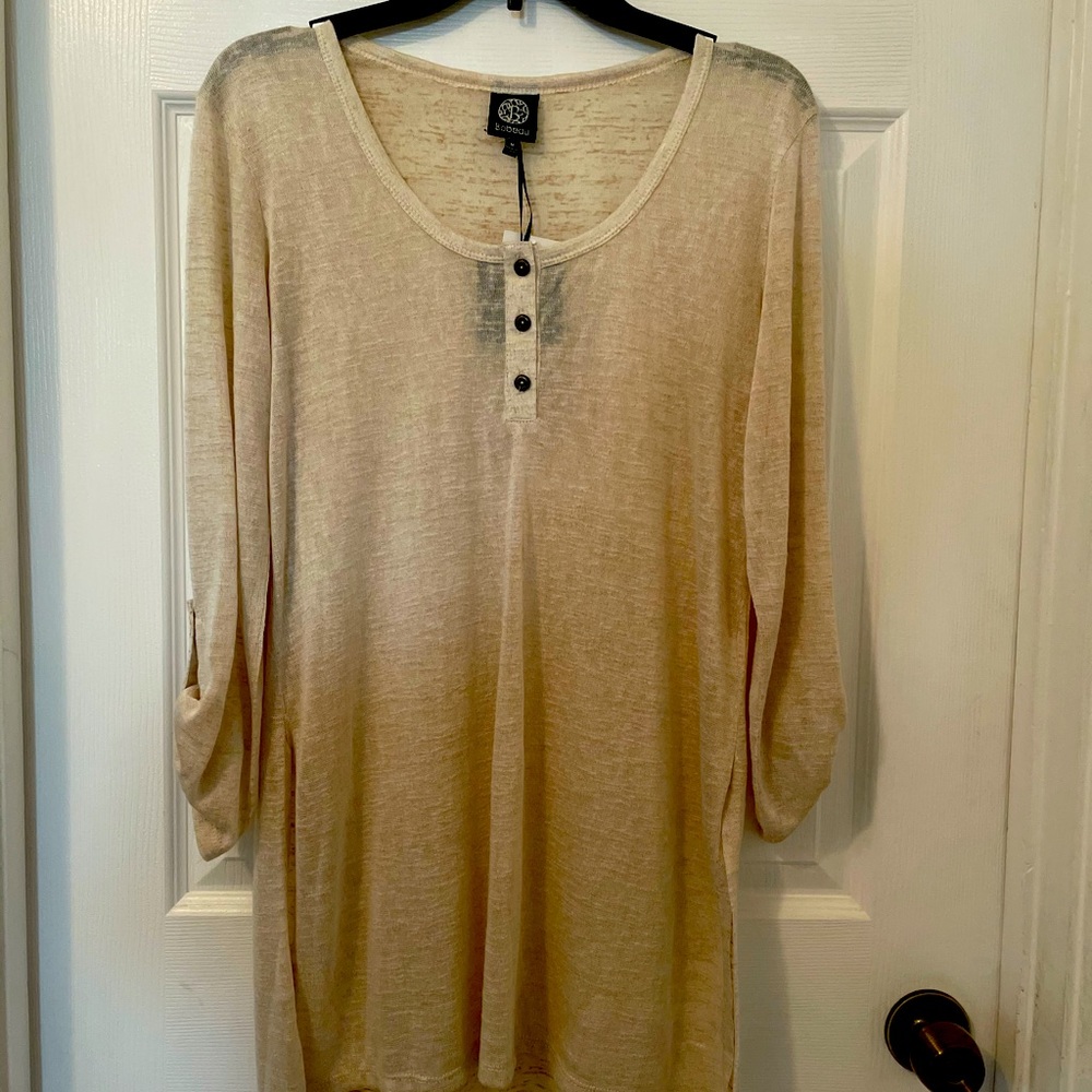 Bobeau Tunic Sheer Top